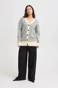Ichi Strickwaren>IHALVINO Cardigan CloudDancer