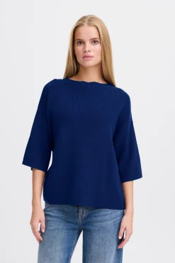 Ichi Strickwaren>IHBOSTON Strickpullover MedievalBlue
