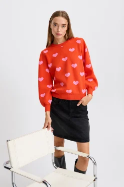 Ichi Strickwaren>IHBRIELLE Pullover Orange.comw.SuperPink