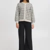 Ichi Strickwaren>IHBRIELLE Strickjacke Oatmealw.black