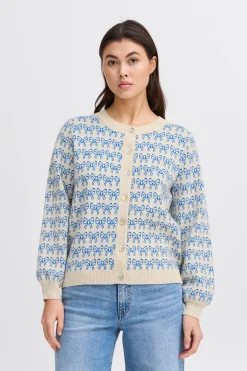 Ichi Strickwaren>IHBRIELLE Strickjacke Oatmealw.TurkishSea