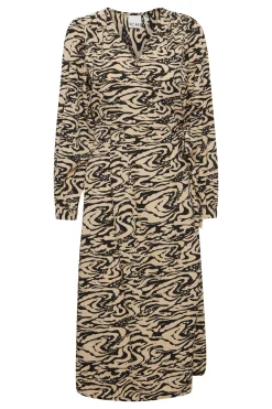 Ichi Kleider>IHFANORA Kleid DoeskinWavyAnimalAop