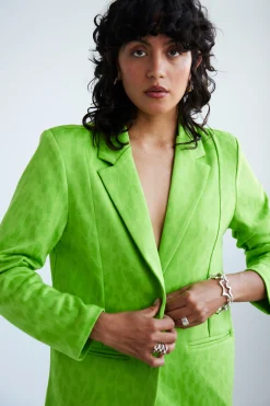 Ichi Blazers>IHKATE Blazer GreeneryLeoJacquard