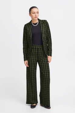 Ichi Blazers>IHKATE Blazer ParrotGreenHoundstooth
