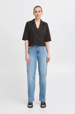Ichi Blazers>IHKATE CROPPED Blazer Black