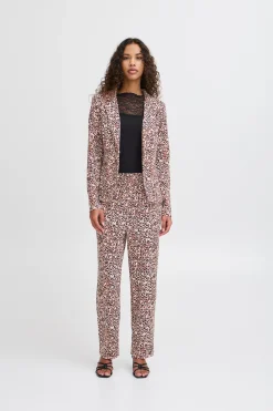 Ichi Blazers>IHKATE PRINT Blazer BrownLeopardaop