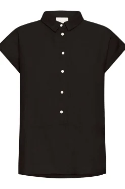 Ichi Blusen>IHLINNO Kurzarm-Bluse Black
