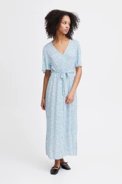 Ichi Kleider>IHMARRAKECH Kleid DellaRobbiaBlueFlowerAop