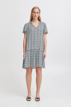 Ichi Kleider>IHMARRAKECH Kleid TotalEclipseIkatTileAop