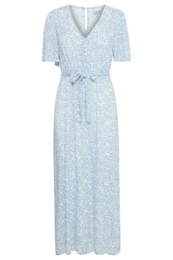 Ichi Kleider>IHMARRAKECH Kleid DellaRobbiaBlueFlowerAop