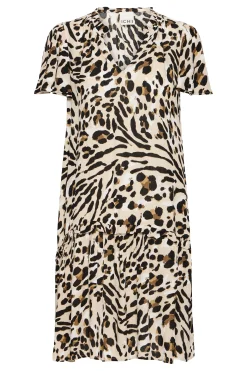 Ichi Kleider>IHMARRAKECH Kleid CaribouAnimalAop