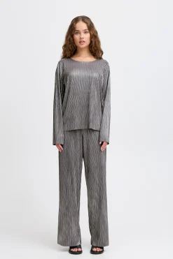 Ichi T-shirts>IHMATHILDE T-shirt Asphalt