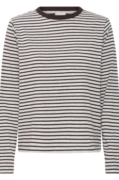 Ichi T-shirts>IHMIRA Langarm-Shirt GreyMelangew.black