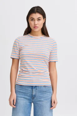 Ichi T-shirts>IHMIRA T-shirt CloudDancerw.Multi