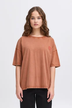 Ichi T-shirts>IHNABINO T-shirt BrownPatina