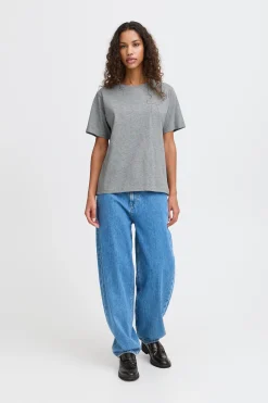 Ichi T-shirts>IHNYNNA T-shirt Lightgreymelange
