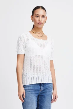 Ichi Strickwaren>IHPAISLEY Pullover CloudDancer