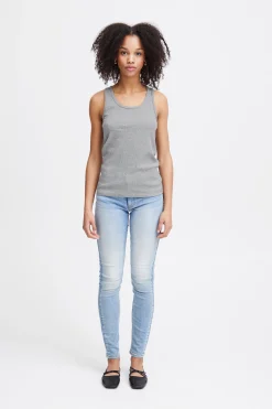 Ichi Basics | T-shirts>IHPALMER Top Greymelange