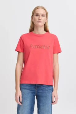 Ichi T-shirts>IHPENDO T-shirt Geranium