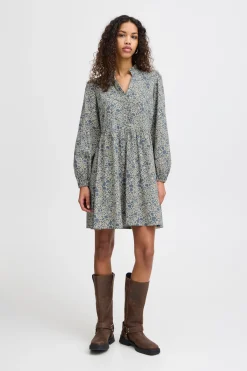 Ichi Kleider>IHQWISSA Kleid BlueMirageFloweraop