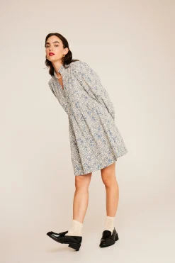 Ichi Kleider>IHQWISSA Kleid BlueMirageFloweraop