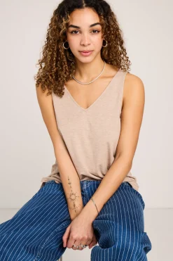 Ichi T-shirts>IHREBEL Top SimplyTaupe