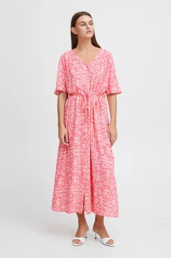 Ichi Kleider>IHVERA Kleid CalypsoCoralIkatAop