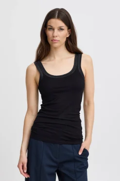 Ichi Basics | T-shirts>IHZOLA Top Black