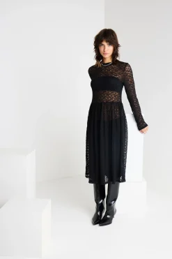 Ichi Kleider>IXLACEY Kleid Black